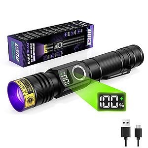 DARKBEAM USB-C Rechargeable Zoomable UV Flashlight $11 @ Amazon