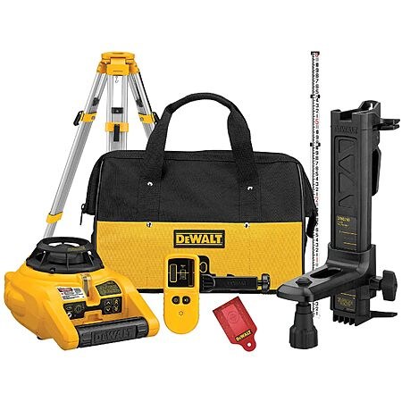 DEWALT Rotary Laser Level Kit, Indoor/Outdoor Survey Laser Transit (DW074KD)
