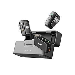 DJI Mic 2 (2 TX + 1 RX + Charging Case), Wireless Lavalier Microphone, & More $199