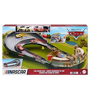 Disney & Pixar Cars NASCAR Lane Change Race Playset w/ Lightning McQueen & 2 Vehicles $21.00 + Free Shipping w/ Walmart+ or on $35+