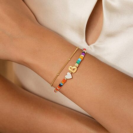 Eaciy Jewelry 14K Gold Plated Initial Bracelets