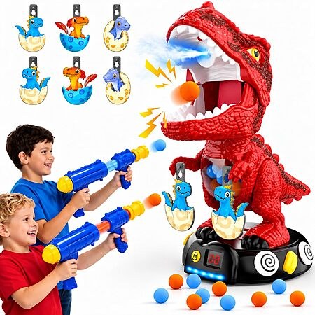 EagleStone Moving Dinosaur Shootings Toy for Kids with Mist Spray LED Score $20.34