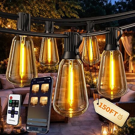 Ecoeve Outdoor String Lights, 150 FT Patio Lights for Outside $23.99