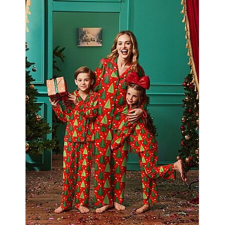 Ekouaer Family Christmas Pajamas Matching Pjs Sets for Women, Men and Kids