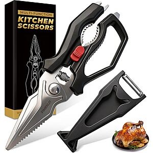 FINENUT Heavy Duty Kitchen Scissors w/ Peeler Sheath $8.99 + Free Shipping w/ Prime or on $35+