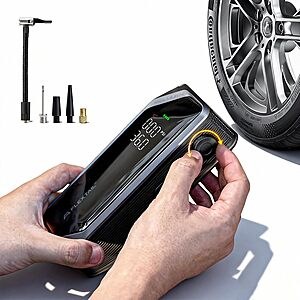 FLEXTAILGEAR 150 PSI Portable Tire Inflator w/ Knob Pressure Control & Digital Gauge $14.99 + Free Shipping w/ Prime or on $35+