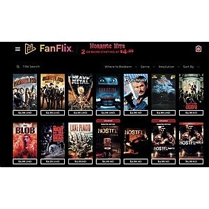 Fanflix Horrific Hits 2 or More starting @ $4.99