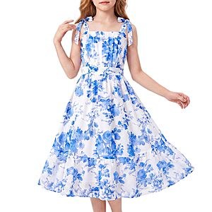Grace Karin Girls Floral Chiffon A-Line Sundress (7-16 years old, Various Colors) $11.75  + Free Shipping w/ Prime or on $35+