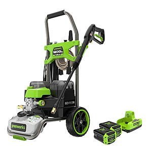 Greenworks 60V Hybrid 1800 PSI 1.2 GPM Cold Water Pressure Washer with (2) 4Ah Batteries & Charger 5129102 $271.36