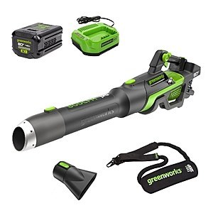 Greenworks Renewed 80V Leaf Blower/4AH battery/charger $123.25