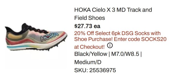 HOKA Cielo X 3 MD Track and Field Shoes (Various Sizes)
