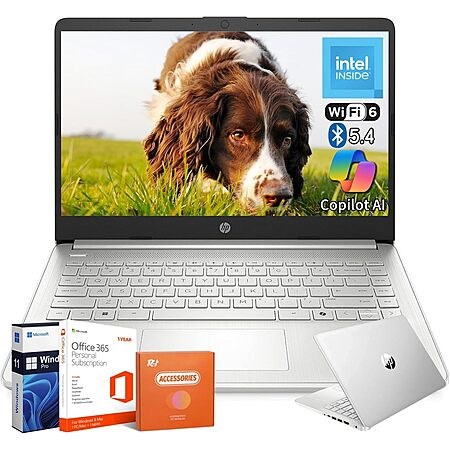 HP 2025 14" Laptop Computer, Intel Processor N150, 16 GB RAM, 384 GB Storage - Amazon