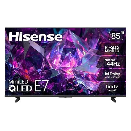 Hisense 85" E7 Cinema Series Hi-QLED Mini-LED 4K 144Hz UHD Smart Fire TV (85E7SF, 2026 NEW)