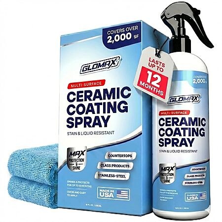Home Ceramic Coating Spray Kit (16 oz) - Shine, Seal & Protect Stainless Steal, Glass…