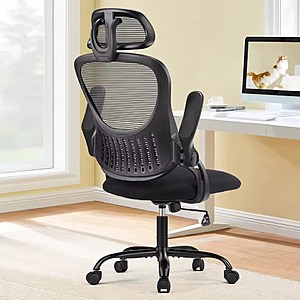 JHK Ergonomic Mesh Office Chair w/Flip-up Arms & Adjustable Headrest; free S&H $40.18
