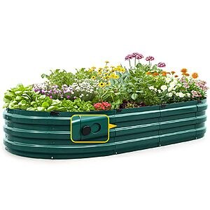 KING BIRD Raised Garden Bed Galvanized Planter Garden Box Outdoor for Gardening, Vegetables, Flowers, 75% Fewer Screws, Faster Assembly, Green, 74x35x12 $29.99