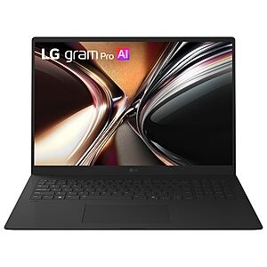 LG gram Pro 17-inch AI Touchscreen Laptop, Copilot+ PC, Intel Ultra 7 355, Wind 11 Home, 32GB RAM, 1TB SSD - Obsidian Black $1699.99