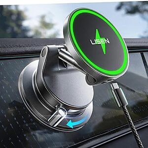 LISEN 15W MagSafe Car Mount Phone Charger w/ 3.3' USB-C Cable $14.99 + Free Shipping w/ Prime or on $35+