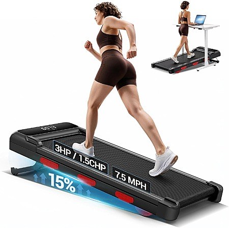 LONTEK X9FS Walking Pad with 15% Auto Incline & Remote Control