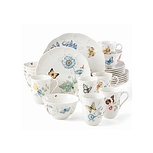Lenox Butterfly Meadow 24 Pc. Dinnerware Set, Service for 6, Exclusively at Macy's - White Body With Multi-color Floral and I $219.99