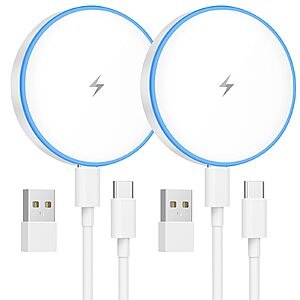 MagSafe Charger 2 Pack 15W Magnetic Wireless Charger Fast Charging Pad Compatible with iPhone $9.99