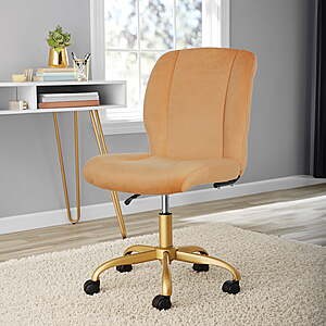Mainstays Plush Velvet Office Chair, Dusty Gold - $34.50 @ Walmart