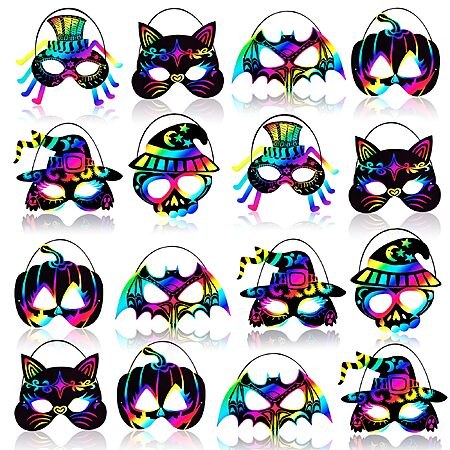 Max Fun 36PCS Halloween Rainbow Scratch Mask - $5.59