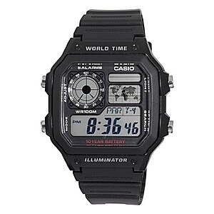Men's World Time Watch, Resin Strap $19.99