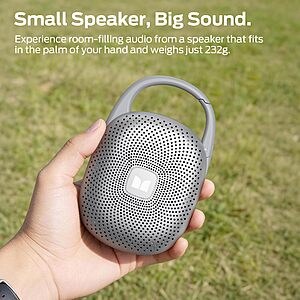 Monster Clip-On Speaker with Carabiner, Shower Speaker, Bluetooth 6.0 - Hiking Camping Beach Outdoor Travel -Grey - Free Shipping With Amazon Prime Or Orders Over $35 - $19.99