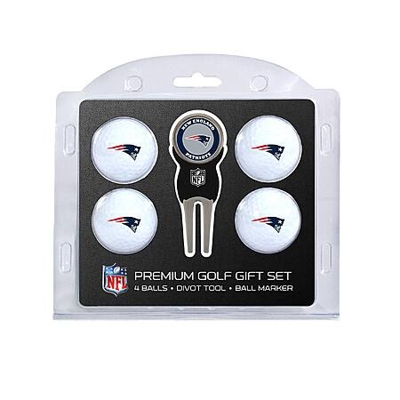 New England Patriots  Team Golf NFL Regulation Size Golf Balls (4 Count) & Divot Tool with Re…
