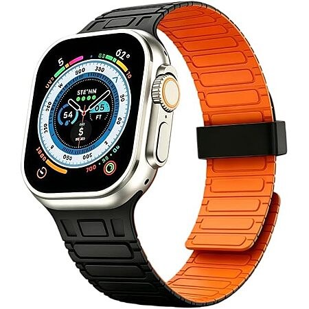 O-SEN Silicone Magnetic Apple Watch Sport Band (38mm-49mm, Various Colors) or