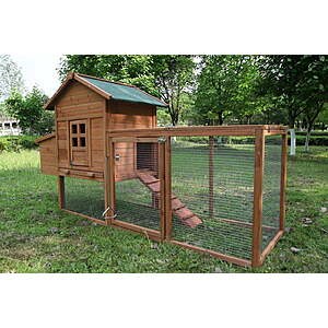 Outdoor Medium 80'' Wooden Chicken Coop Nest Box Hen House Poultry Cage Pet Hutch Garden $142.99