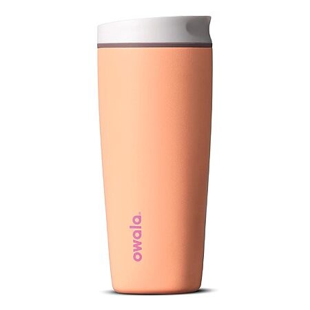 Owala SmoothSip Slider 20-Oz Insulated Stainless Steel Coffee Tumbler (Peachy Keen)