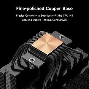 PCCOOLER CPU Air Cooler, 6 Heatpipes Dual-Tower Cooler with 120mm PWM High-Pressure Fan, Nickel-Plated Copper Base, Black(RT620 PRO) - $23.39