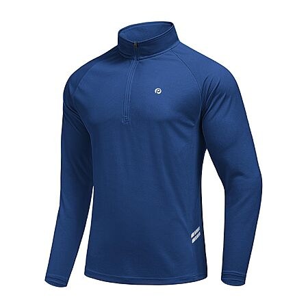 PINSPARK Men's 1/4 Zip Pullover Quarter Zip Athletic Golf Shirts