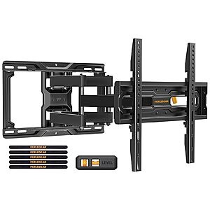 Perlegear Full Motion TV Wall Mount for 26-74 inch TVs, Height Adjustable TV Mount, Pre-Assembled Wall Mount TV Bracket with Tool-Free Tilt, Swivel, Fits 16” Studs, 99 lbs $28.45