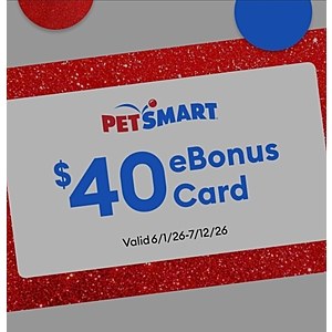 PetSmart $40 bonus when you spend $200 on gift cards online