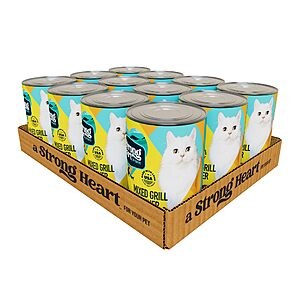 Prime, 13.2 oz Cans, Pack of 12, A Strong Heart Canned Wet Cat Food, Mixed Grill Dinner Pâté — Chicken, Liver & Turkey, $9.72 + more