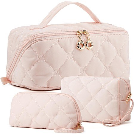 Prime Members: 3-PC YTL Makeup Travel Cosmetic Bag Puffer or PU Leather (Various Colors) from