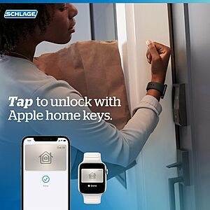 Prime: Schlage Encode Plus Camelot WiFi Deadbolt Smart Lock (Satin Nickel) $202.55
