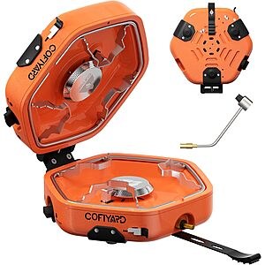 Propane 2-Burner Camping Stove with Carrying Bag and Gas Stove Pressure Regulator, Folding Camp Stove with Flick-Style Ignition  $39.99