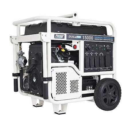 Pulsar PG15KVTWB 15,000W Dual Fuel Portable Generator, Gas or Propane, 713cc V-Twin Engine…