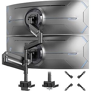 Putilsen Mount Heavy-Duty Vertical Dual Monitor Desk Mount (Up to 57" Monitors, 2 colors) $67.99 + Free Shipping