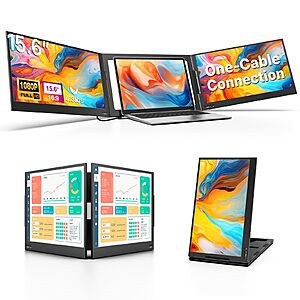 QQH Triple Screen Laptop Monitor Extender for 12"-16" Laptops $219.99