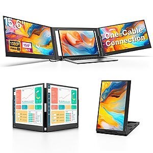 QQH Triple Screen Laptop Monitor Extender for 12"-16" Laptops $219.99