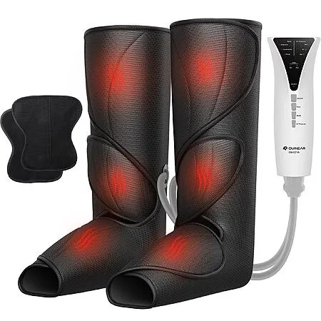 QUINEAR Air Compression Leg Massager with Heat for Circulation FSA-HSA, w/ 3 Modes, 3 Intensities, 2 Heat, 2 Adjustable Extensions