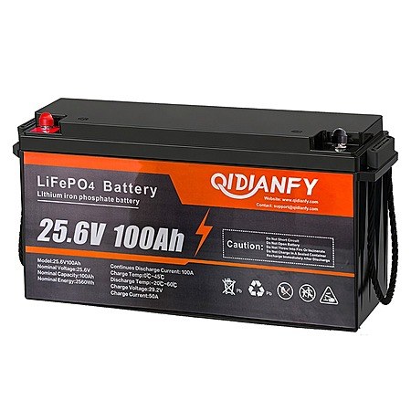 Qidianfy 24V 100Ah LiFePO4 Lithium Battery Built in 100A BMS $247.10 + Free Shipping