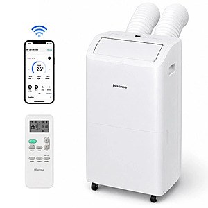 REFURBISHED with 2 yr warranty, Hisense dual hose 8,000 BTU DOE Smart Portable Air Conditioner w/ Inverter, $199.99, FS, ebay