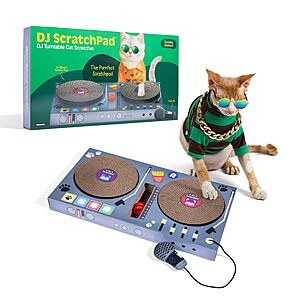 Relatable DJ ScratchPad Cat Scratcher Toy w/ 2 Scratch Wheels, 1 Plastic Ball With Bell, & Attached Microphone Plush $16 + Free Shipping w/ Prime or on $35+