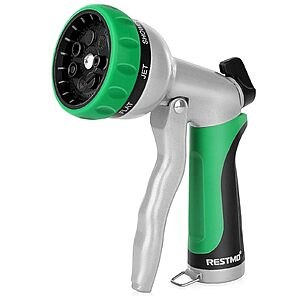 Restmo Heavy Duty Metal Garden Hose Nozzle (7 Adjustable Spray Patterns) - $16.49 (18% Off)